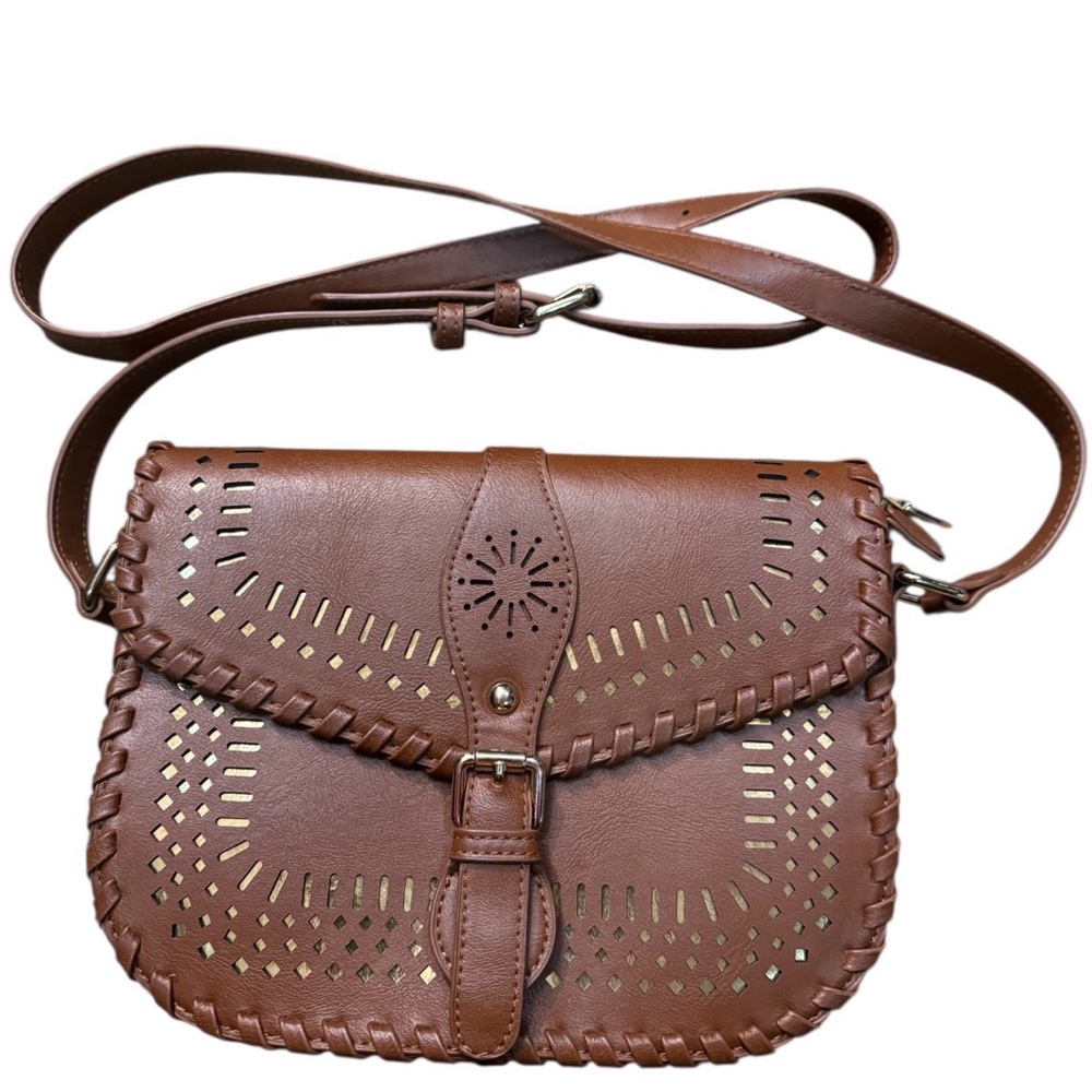 Brown Leather Crossbody Bag ANTIK KRAFT